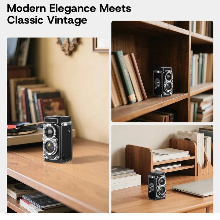 Digital Camera Vintage Style with Rechargeable Battery and Built-in