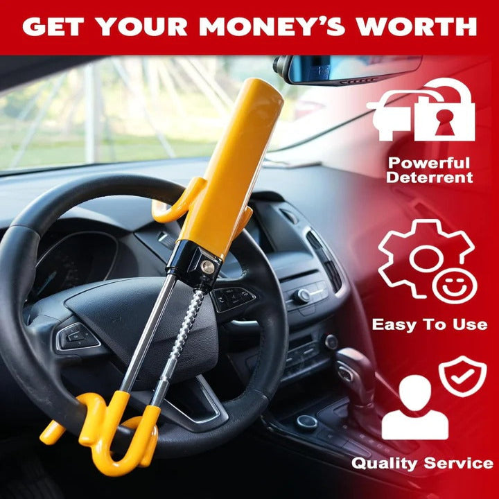 Universal Car Steering Wheel Lock Hardened Steel Adjustable