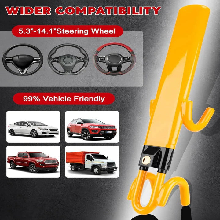 Universal Car Steering Wheel Lock Hardened Steel Adjustable