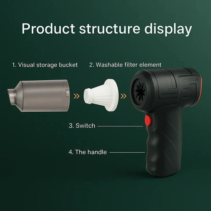 Handheld Cordless Vacuum Cleaner Powerful Suction Portable