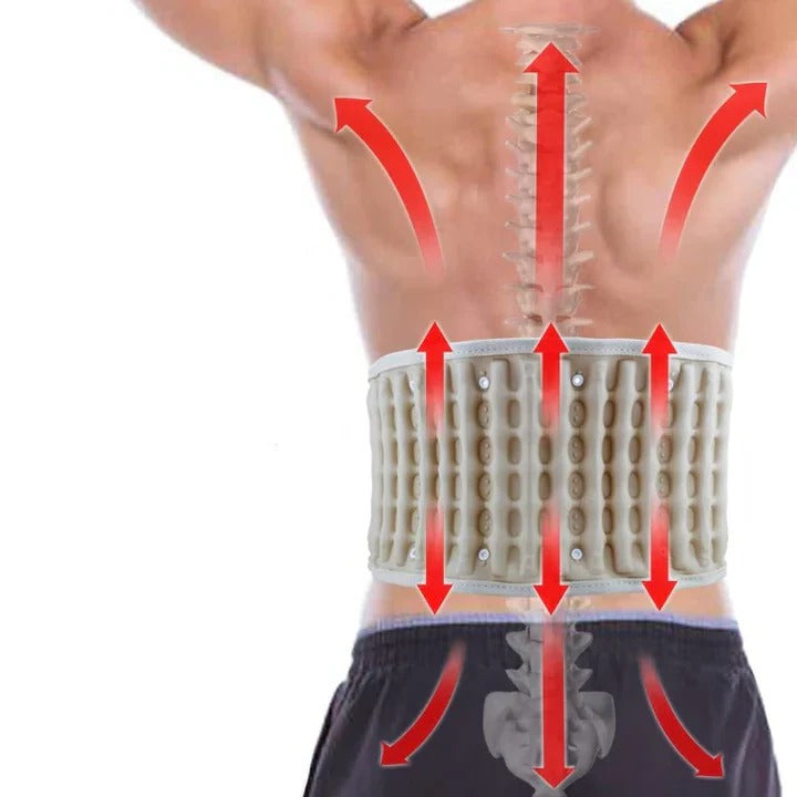 Inflatable Back Brace with Traction and Air Pressure Valve