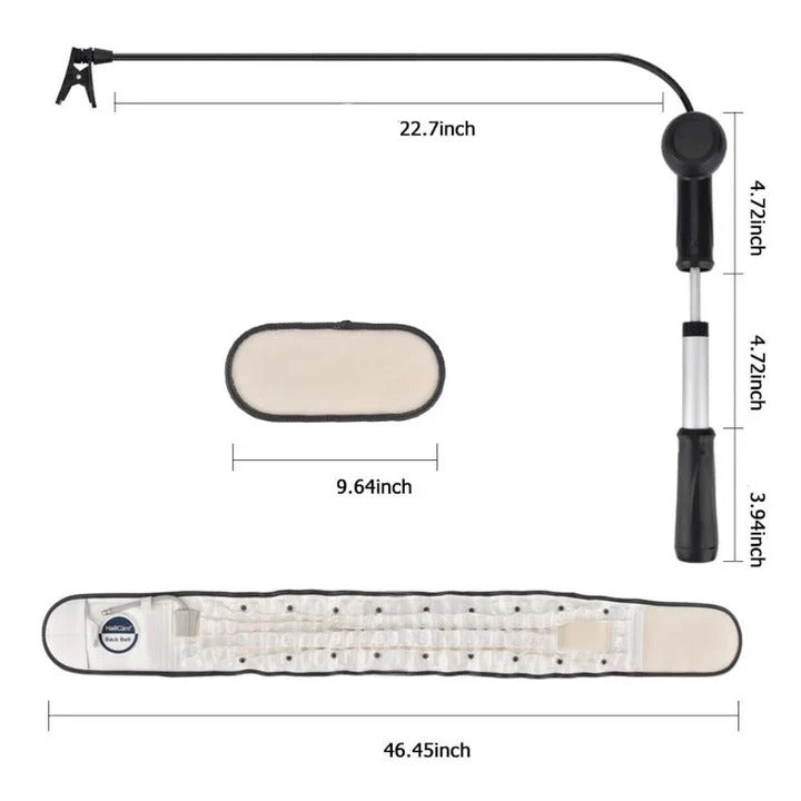 Inflatable Back Brace with Traction and Air Pressure Valve
