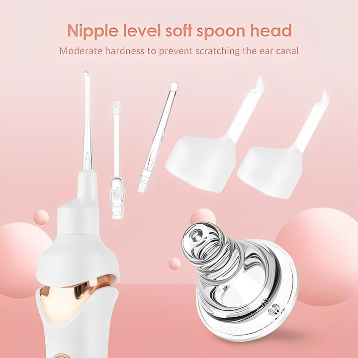 Handheld Ear Vacuum Cleaner with Soft Silicone Nozzles
