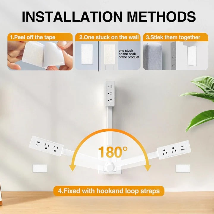 Universal Wall Adapter with Rotatable Multi-Port USB-A USB-C