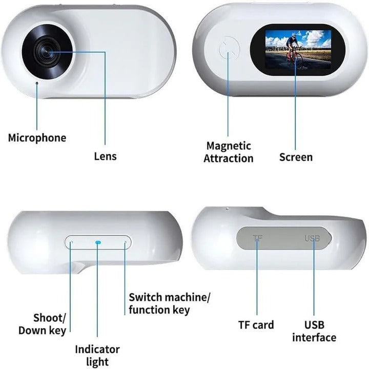 Wearable POV Sport Recorder Mini Magnetic Action Camera with Video