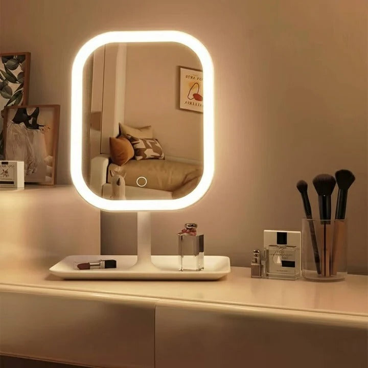 Portable Cosmetic Mirror with LED Lights High Definition Glass - Lenila