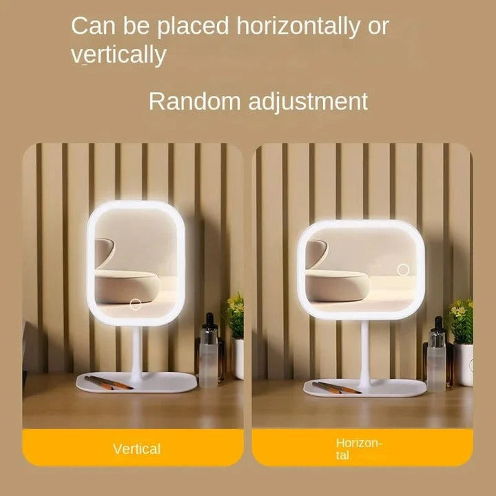 Portable Cosmetic Mirror with LED Lights High Definition Glass