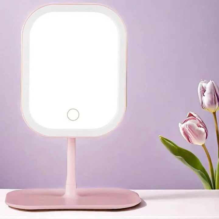 Portable Cosmetic Mirror with LED Lights High Definition Glass
