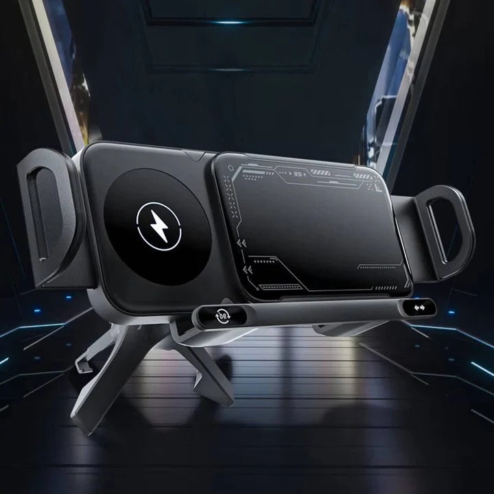 Wireless Car Charger Mount with Auto Clamping Dual Coil Fast Charging