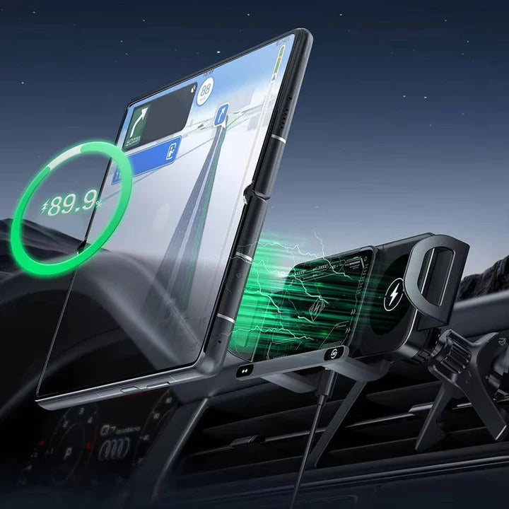 Wireless Car Charger Mount with Auto Clamping Dual Coil Fast Charging