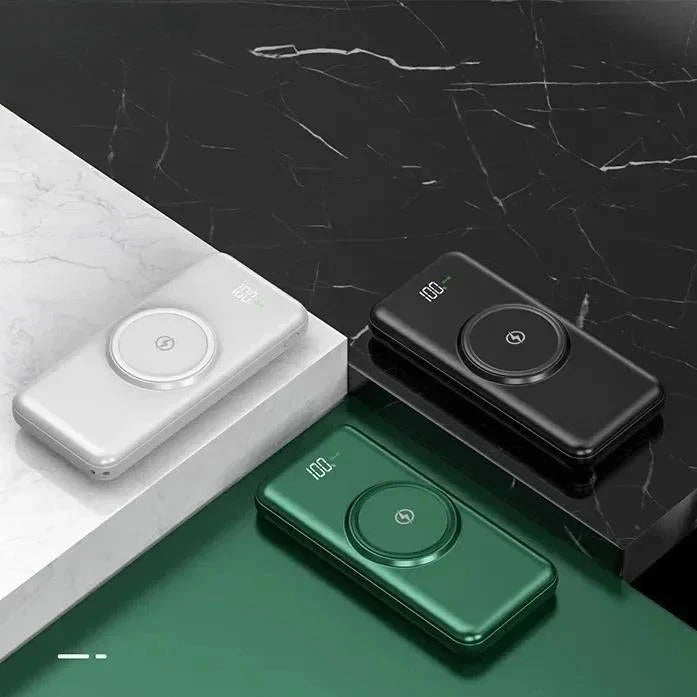 Portable Power Bank with Built-In Cables Wireless Charging 20000mAh