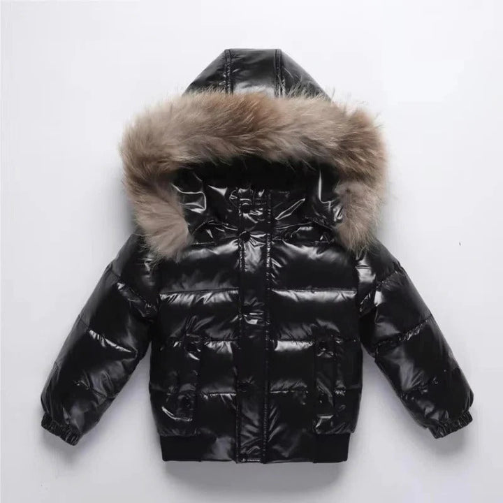 Kids Down Insulated Parka with Water Resistant Shell and Fur Trim Hood - Lenila