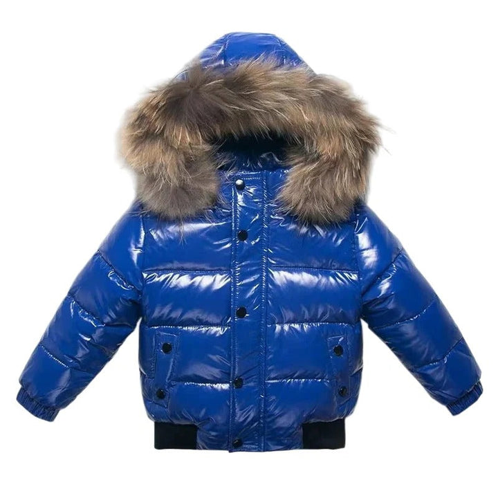 Kids Down Insulated Parka with Water Resistant Shell and Fur Trim Hood
