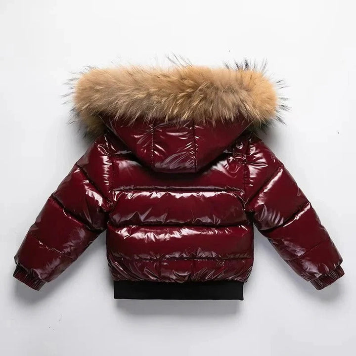 Kids Down Insulated Parka with Water Resistant Shell and Fur Trim Hood