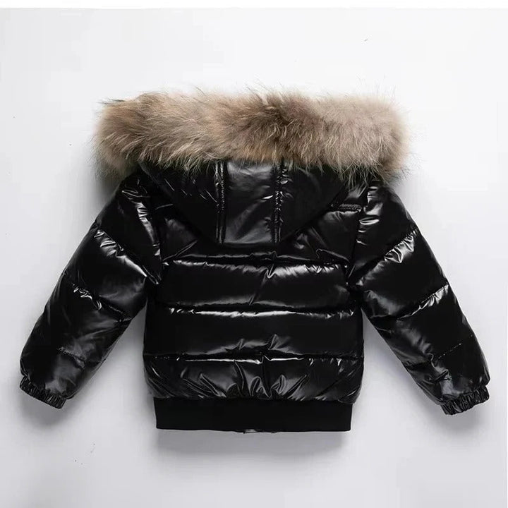 Kids Down Insulated Parka with Water Resistant Shell and Fur Trim Hood