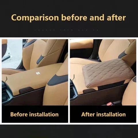 Universal Car Armrest Cushion Quilted Leather Style