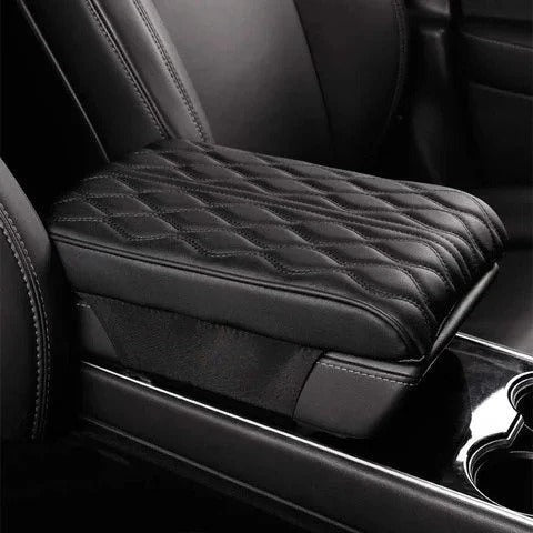 Universal Car Armrest Cushion Quilted Leather Style