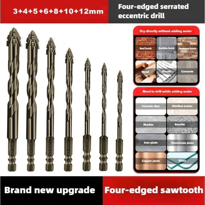 Eccentric Drill Bit with Serrated Cutting Edges Professional Grade