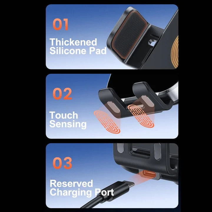 Wireless Car Charger Mount with Auto Clamping Dashboard and Vent Clip