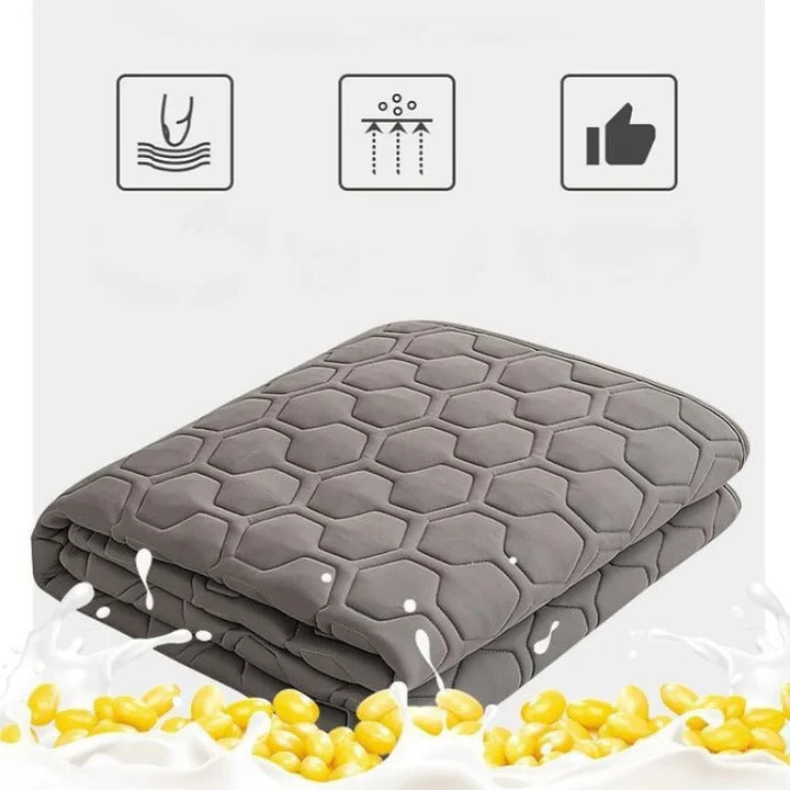Quilted Cooling Mattress Pad High-Density Cooling Fiber
