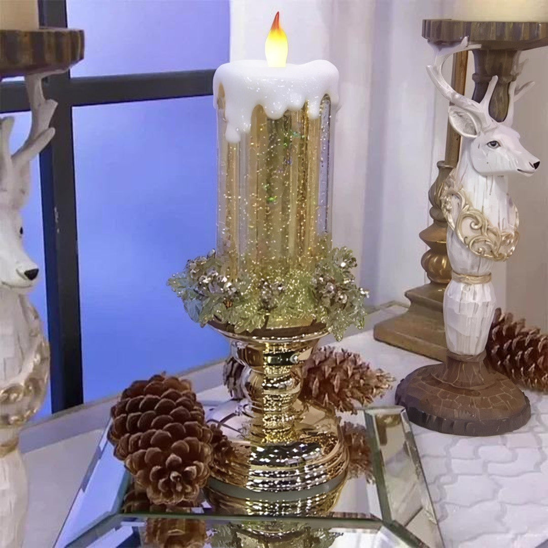 USB Rechargeable LED Glitter Candles with Automatic Swirling Effect - Lenila