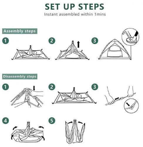 Pop-Up Tent Lightweight Dome Fast Pitch Camping Shelter