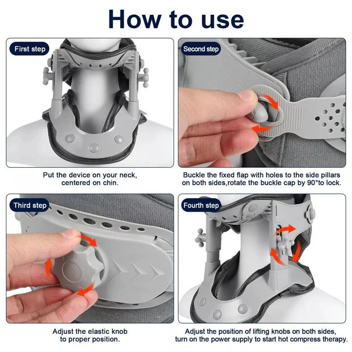 Adjustable Neck Stretcher Pillow with Heat Cervical Support Device