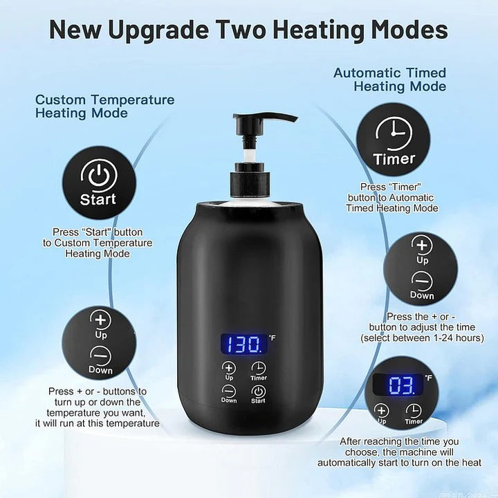 Electric Massage Oil Warmer Digital Heater with Timer Adjustable