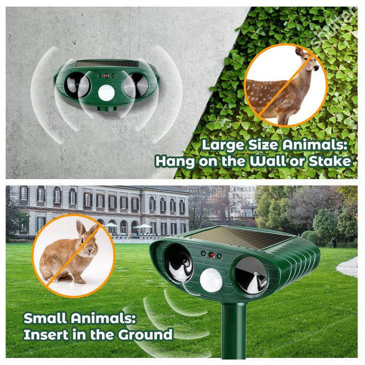 Outdoor Solar Ultrasonic Bird Repellent Motion-Activated Garden