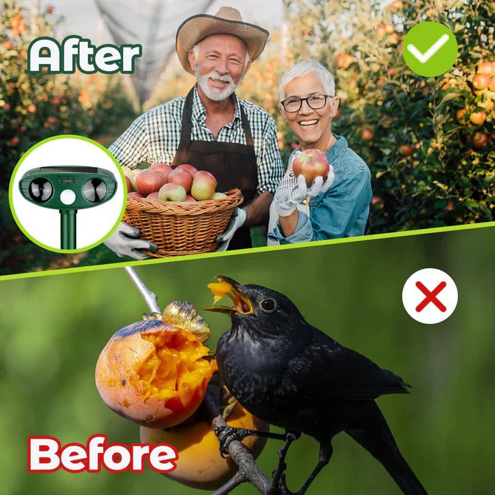 Outdoor Solar Ultrasonic Bird Repellent Motion-Activated Garden