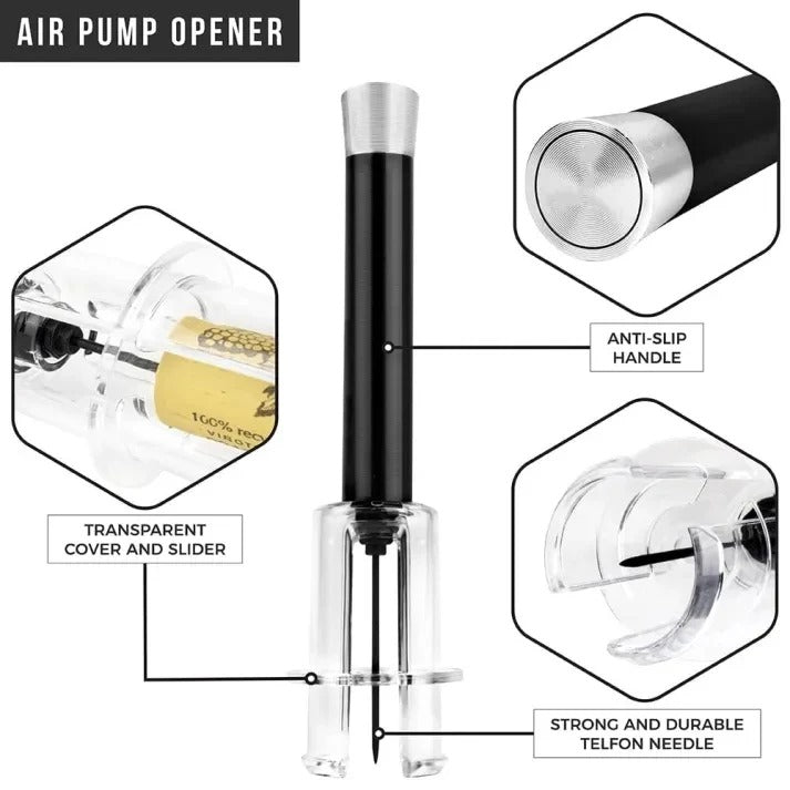 Wine Opener Set with Air Pressure and Needle Cork Extractor Effortless