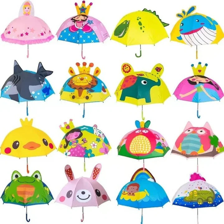 Kids Umbrella with Rainbow Pattern Compact Design
