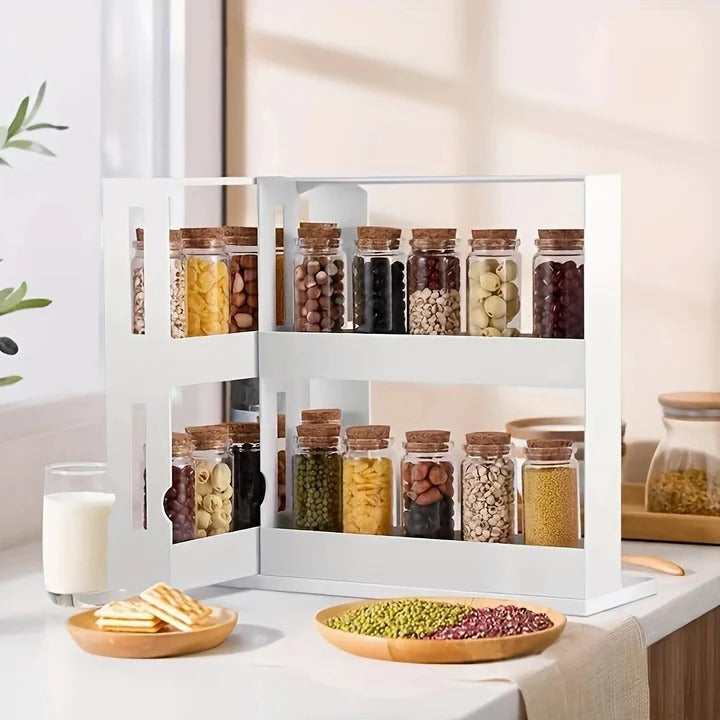Kitchen Spice Rack Organizer with Swivel Shelves