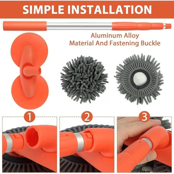 Retractable Car Wash Mop with Long Handle Degree Rotation