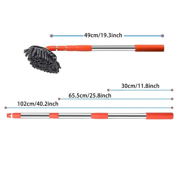 Retractable Car Wash Mop with Long Handle Degree Rotation