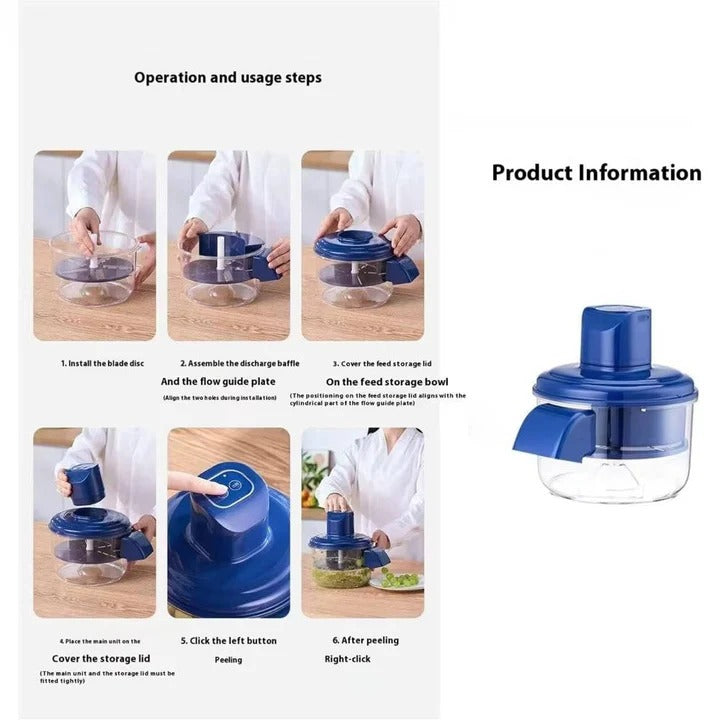 Kitchen Slicing Tool with Stainless Steel Blades and Rapid Peeling