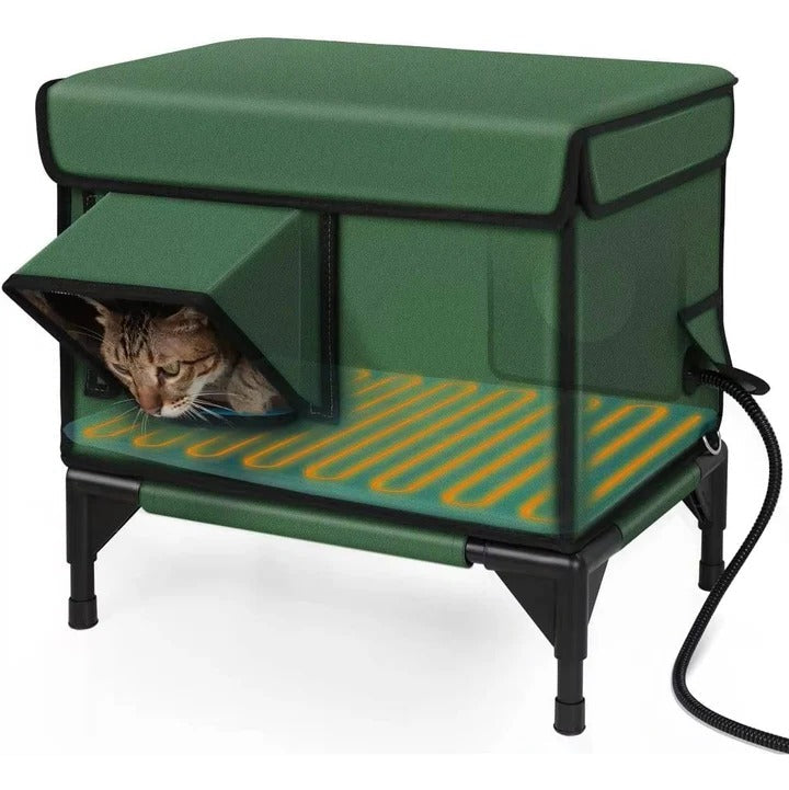 Outdoor Heated Cat House Thermal Shelter Insulated Winter - Lenila