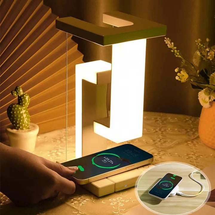 Floating Ambient Lamp with Wireless Charger and Levitating Design - Lenila