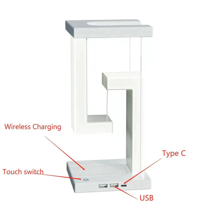 Floating Ambient Lamp with Wireless Charger and Levitating Design