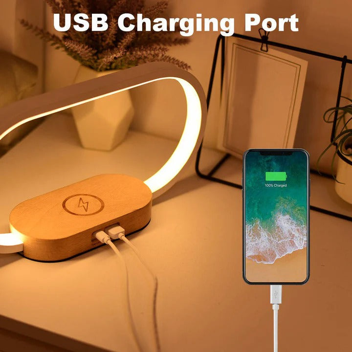 Wireless Charging Alarm Clock and Bedside Station with Night