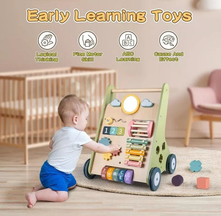 Toddler Wooden Activity Walker and Skill Center