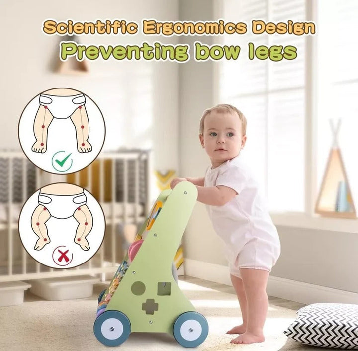 Toddler Wooden Activity Walker and Skill Center