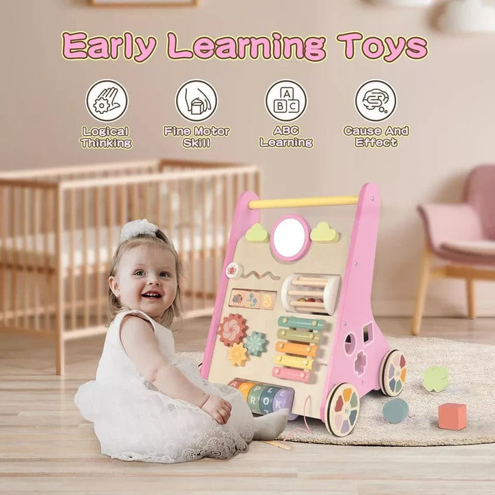 Toddler Wooden Activity Walker and Skill Center