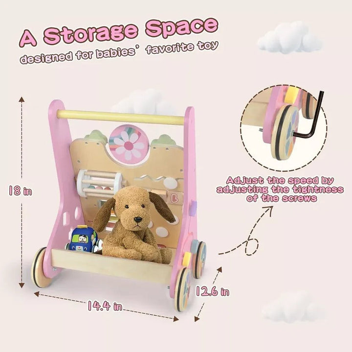 Toddler Wooden Activity Walker and Skill Center