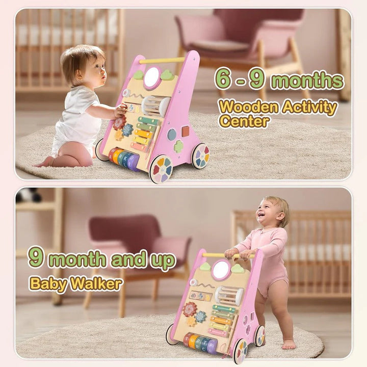 Toddler Wooden Activity Walker and Skill Center