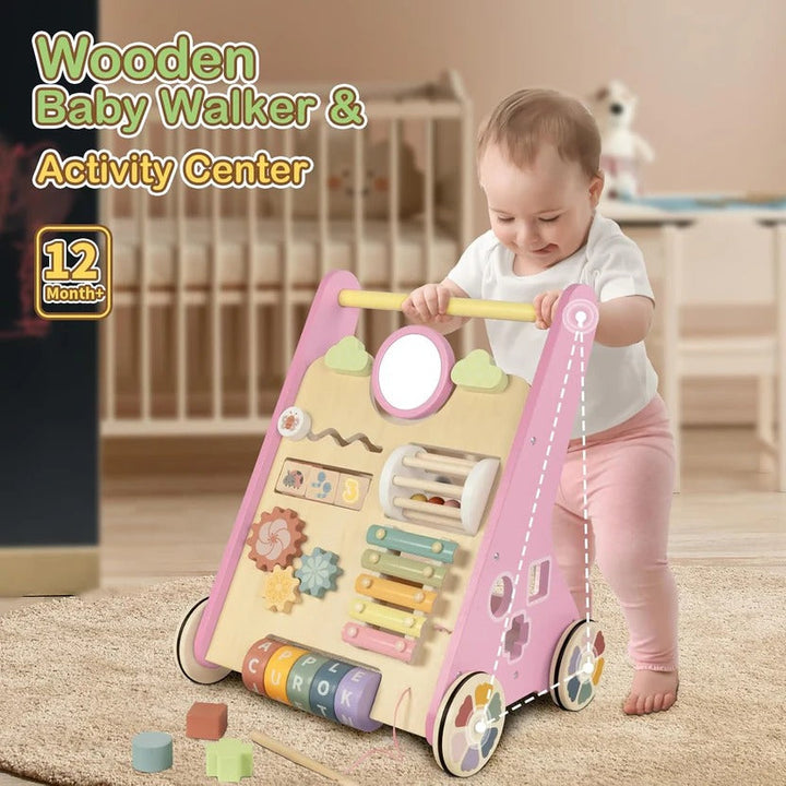 Toddler Wooden Activity Walker and Skill Center