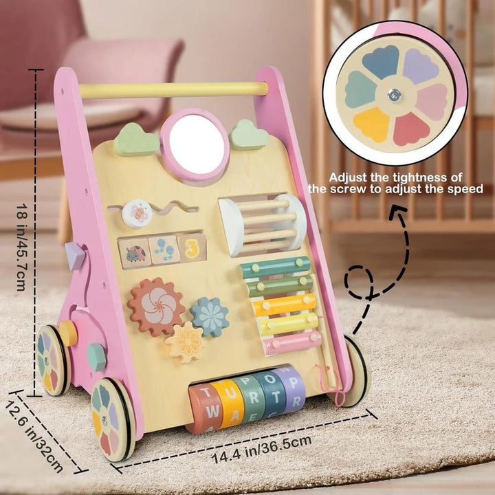Toddler Wooden Activity Walker and Skill Center