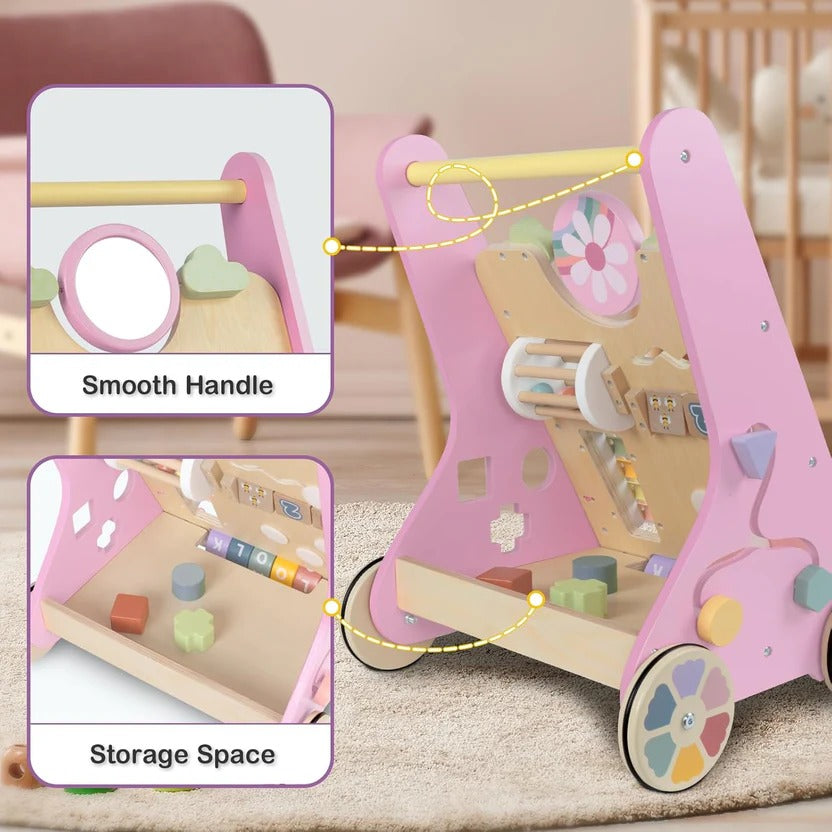 Toddler Wooden Activity Walker and Skill Center