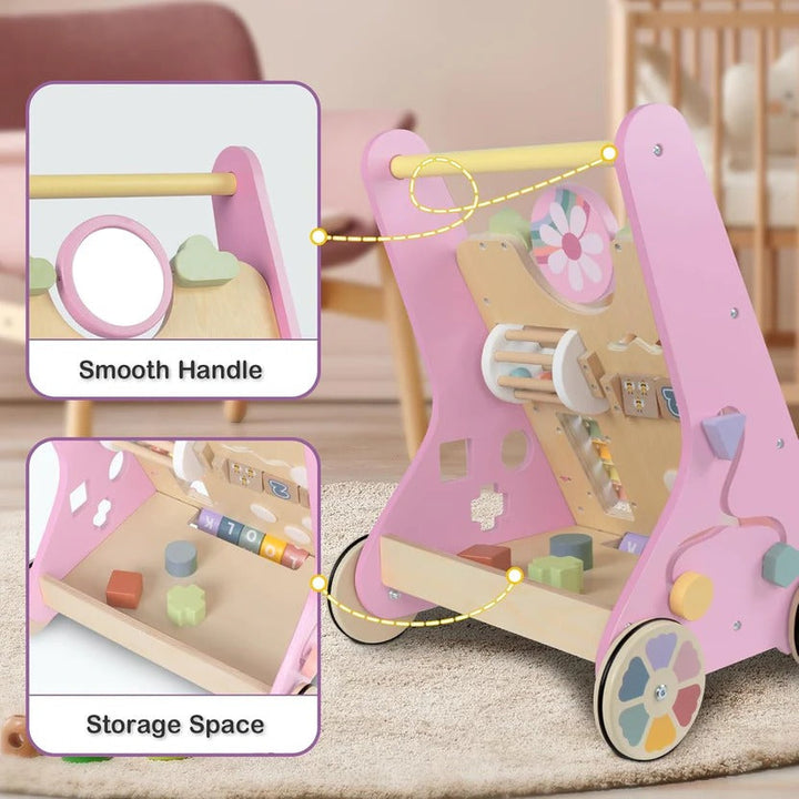 Toddler Wooden Activity Walker and Skill Center