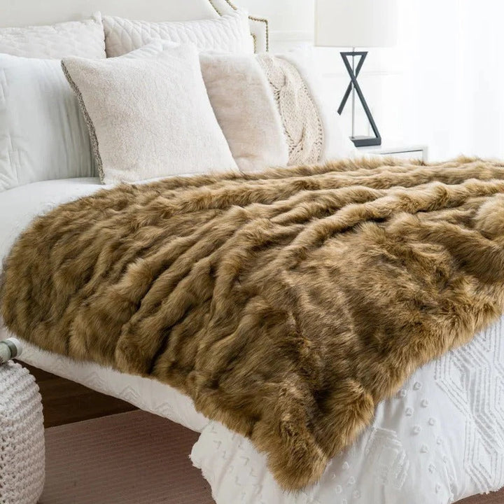 Plush Faux Fur Blanket Soft Cozy Throw